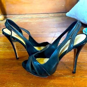 New L.A.M.B. leather high heeled shoes.